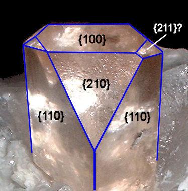 Topaz, quartz, feldspar
Dassu, Shigar Valley, Skardu District, Gilgit-Baltistan, Pakistan
70 mm x 65 mm

Showing Miller indices (Author: Carles Millan)