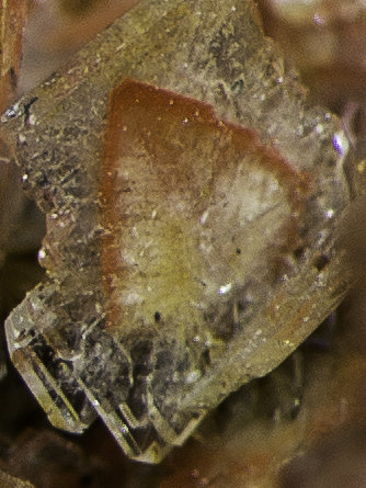 Baryte, Realgar<br />Mina Baia Sprie, Baia Sprie, Maramures, Rumanía<br />FOV appr. 0,5 cm<br /> (Author: Rob Schnerr)