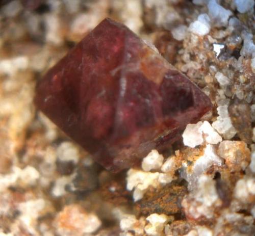 ESPINELA ROJA  detalle de un cristal de la Sierra de Mijas (Autor: Mijeño)