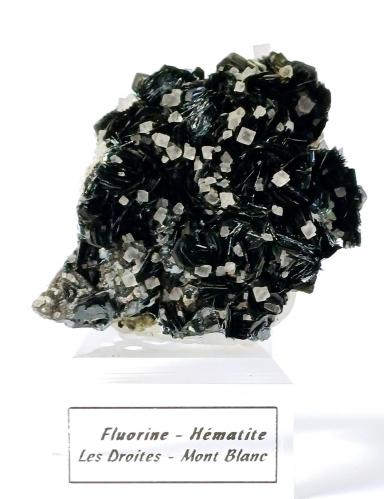 Hematite and Fluorite<br />Les Droites (cara sur), Mont Blanc, Chamonix, Haute-Savoie, Auvergne-Rhône-Alpes, Francia<br />60mm x 55mm x 35mm<br /> (Author: Philippe Durand)