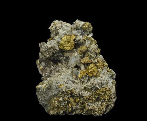 Chalcopyrite, Quartz<br />Mina Wallaroo, Kadina, Península Yorke, Australia Meridional, Australia<br />6.9 x 6.2 cm<br /> (Author: am mizunaka)