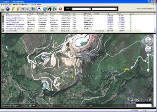 Geolocalización de yacimientos con Google Earth (Autor: Manuel Mesa)