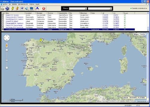 Geolocalización de yacimientos con Google Maps (Autor: Manuel Mesa)