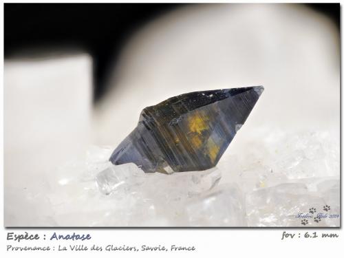 Anatase<br />Ville des Glaciers, Saboya, Auvergne-Rhône-Alpes, Francia<br />fov 6.1 mm<br /> (Author: ploum)