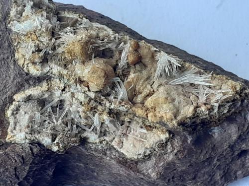 Aragonite, Magnesite<br />Mühlbachgraben, Fieberbrunn, Distrito Kitzbühel, Tirol Norte, Tirol, Austria<br />FoV ca. 3 x 2 cm<br /> (Author: Volkmar Stingl)