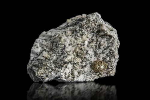 Gasparite-(Ce)<br />Monte Cervandone, Alpe Devero, Baceno, Valle Ossola, Provincia Verbano-Cusio-Ossola, Piamonte (Piemonte), Italia<br />5 x 4 x 2 cm / main crystal: 0.7 cm.<br /> (Author: MIM Museum)