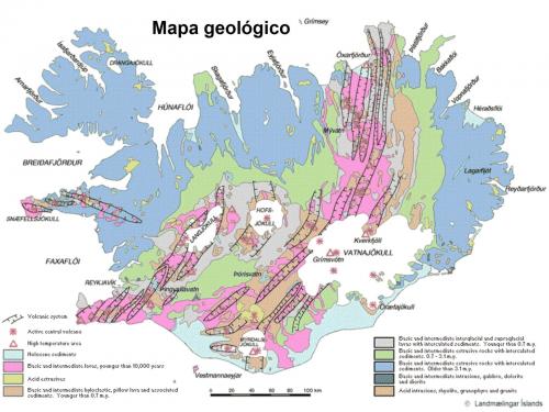 Mapa geológico.
Tomado de: Alonso López, M. y López Rodríguez, D. (Autor: Antonio P. López)