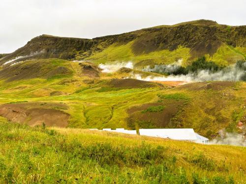 En la ciudad de Hveragerði, en la región de Suðurland, al suroeste de Islandia, se encuentra el parque geotérmico Hveragarðurinn. La zona es parte del volcán Hengill cuya actividad provoca frecuentes terremotos. Precisamente, uno muy violento ocurrido en 1896 originó unas aguas termales en el centro de la ciudad. Los alrededores de Hveragerði están repletos de fumarolas. (Autor: Antonio P. López)