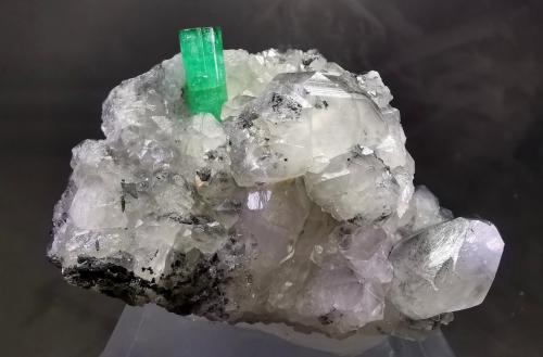 Berilo (variedad esmeralda)<br />Mina Peñas Blancas, Municipio San Pablo de Borbur, Cinturón Esmeraldífero Occidental, Departamento Boyacá, Colombia<br />8 x 5.3cm, Cristal de 1.7cm<br /> (Autor: Diego Navarro)