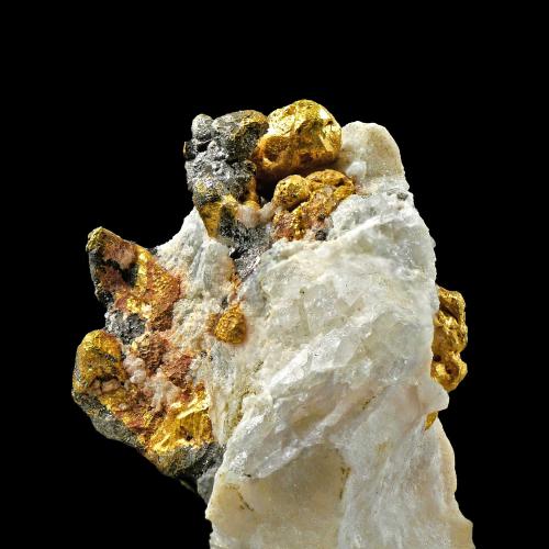 Gold, quartz, arsenopyrite<br />Diltz Mine, Mariposa, Whitlock District, Mariposa County, California, USA<br />Specimen size 2,5 x 2 cm<br /> (Author: Tobi)