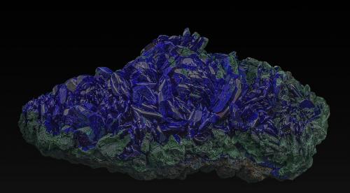 Azurite, Malachite<br />Mina Sepon, Distrito Vilabouly, Provincia Savannakhét, Laos (R.D.P. Lao)<br />12.4 x 5.6 cm<br /> (Author: am mizunaka)