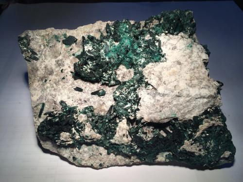 Brochantite<br />Mina Milpillas, Cuitaca, Municipio Santa Cruz, Sonora, México<br />230 X 200 X 90 mm<br /> (Author: Robert Seitz)