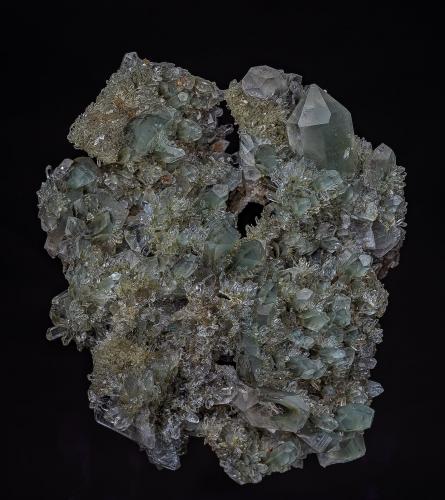 Quartz with Chlorite inclusions<br />Mina Shingle Springs, Shingle Springs, Distrito Shingle Springs, Condado El Dorado, California, USA<br />9.6 x 8.0 cm<br /> (Author: am mizunaka)