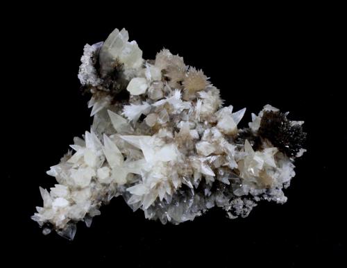 Strontianite, Calcite<br />Mina Minerva I, Grupo Ozark-Mahoning, Sub-Distrito Cave-in-Rock, Condado Hardin, Illinois, USA<br />125mm x 100mm x 75mm<br /> (Author: Don Lum)