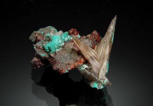 Cerussite and malachite<br />Mina Mammoth-Saint Anthony, Depósito St. Anthony, Tiger, Distrito Mammoth, Condado Pinal, Arizona, USA<br />2.1 x 2.9 cm<br /> (Author: crosstimber)