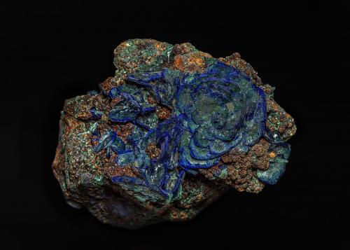 Azurite, Malachite<br />Mina Sepon, Distrito Vilabouly, Provincia Savannakhét, Laos (R.D.P. Lao)<br />10.0 x 7.6 cm<br /> (Author: am mizunaka)