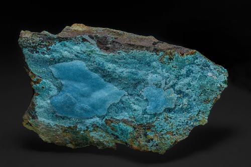 Quartz, Chrysocolla, Malachite<br />Mina Hidden Hills (Mina Hidden Hill), Colina Hidden, Montes Providence, Distrito Arrowhead, Condado San Bernardino, California, USA<br />10.4 x 6.1 cm<br /> (Author: am mizunaka)