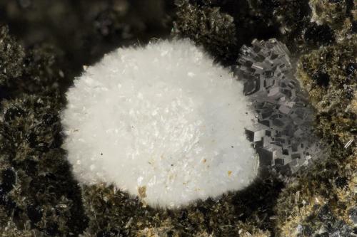 Cowlesite, 'Heulandite'<br />Arroyo Big Tree, Yacolt, Condado Clark, Washington, USA<br />FOV = 2.9 mm<br /> (Author: Doug)