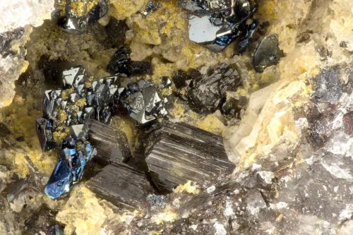 Hematite, Aegirine, Enstatite<br />Summit Rock, Condado Klamath, Oregon, USA<br />FOV = 2.7 mm<br /> (Author: Doug)