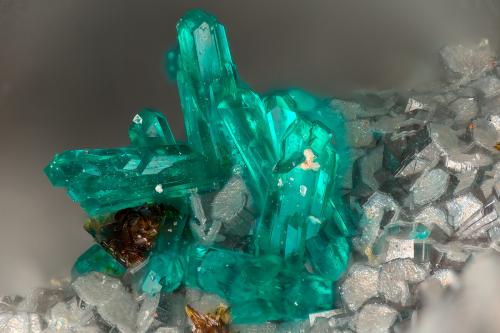 Dioptase<br />Mina Mammoth-Saint Anthony, Depósito St. Anthony, Tiger, Distrito Mammoth, Condado Pinal, Arizona, USA<br />FOV = 1.7 mm<br /> (Author: Doug)