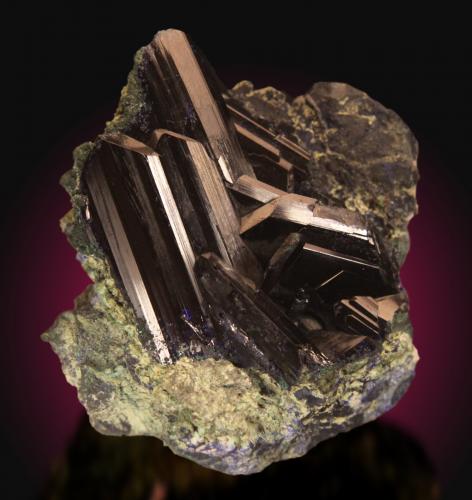 Azurita<br />Mina Tsumeb, primera zona de oxidación, Tsumeb, Región Otjikoto, Namibia<br />9x8cm, cristales de hasta 4.5cm<br /> (Autor: Raul Vancouver)