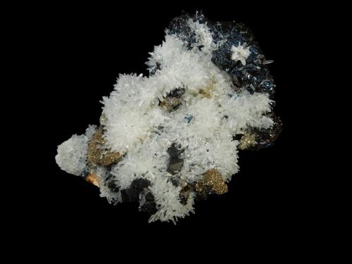 Quartz, Sphalerite and Pyrite<br />Mina Krushev dol, Zona minera Madan, Montes Rhodope, Smolyan Oblast, Bulgaria<br />85x65x45 mm<br /> (Author: Dany Mabillard)