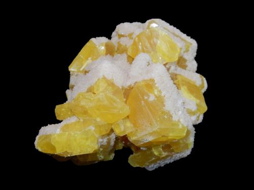 Sulphur and Aragonite<br />Provincia Agrigento (Girgenti), Sicilia, Italia<br />110x90x70 mm <br /> (Author: Dany Mabillard)