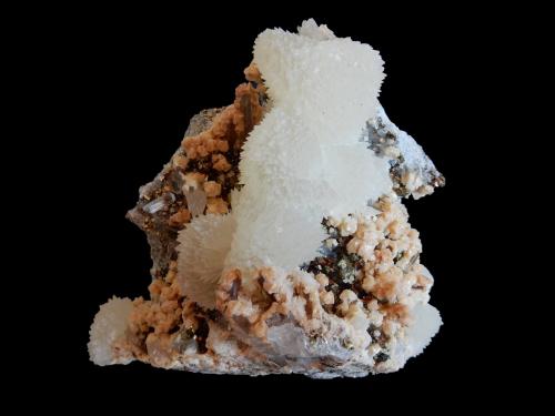 Calcite, Quartz, Dolomite, Pyrite, Sphalerite and Chalcopyrite<br />Mina Herja, Chiuzbaia, Baia Sprie, Maramures, Rumanía<br />100x100x70 mm<br /> (Author: Dany Mabillard)