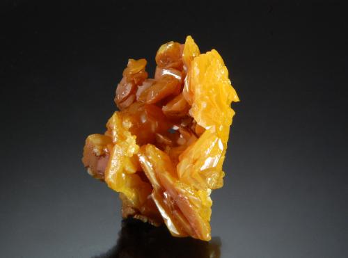 Wulfenite<br />Mina La Morita, Municipio Ascención, Chihuahua, México<br />3.3 cm x 4.5 cm<br /> (Author: Michael Shaw)