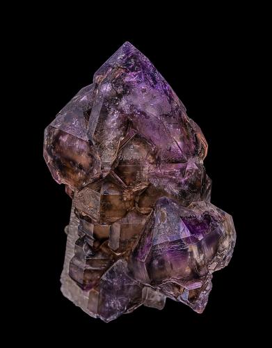 Quartz (variety smoky), Quartz (variety amethyst)<br />Mina Little Gem, Batolito Boulder, Condado Jefferson, Montana, USA<br />8.7 x 5.7 cm<br /> (Author: am mizunaka)