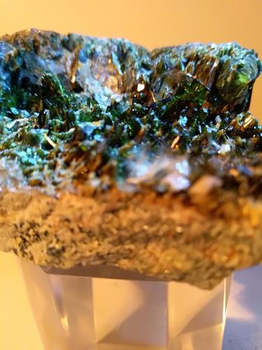 Epidote, Quartz<br />Glaciar Miage, Valle Veny, Macizo Monte Bianco (Macizo Mont Blanc), Courmayeur, Valle de Aosta (Val d'Aosta), Italia<br />76,7 x 58 mm<br /> (Author: Sante Celiberti)