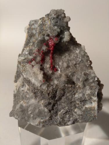 Cinnabar, Millerite, Dolomite<br />Mina Siele, Monte Amiata, Piancastagnaio, Provincia Siena, Toscana, Italia<br />52 x 43 mm<br /> (Author: Sante Celiberti)