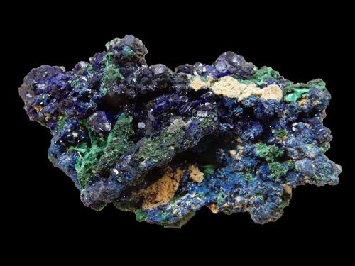 Azurite and Malachite<br />Mina Sepon, Distrito Vilabouly, Provincia Savannakhét, Laos (R.D.P. Lao)<br />90 mm x 50 mm x30 mm<br /> (Author: Dany Mabillard)