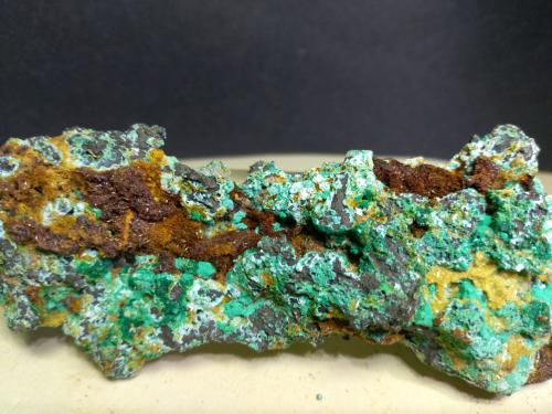 Copper, Malachite, Gypsum<br />Campiglia Marittima, Campigliese, Provincia Livorno, Toscana, Italia<br />91 x 36 mm<br /> (Author: Sante Celiberti)