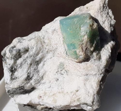 Beryl (variety emerald)<br />Pizzo Marcio, Valle Vigezzo, Valle Ossola, Trontano, Provincia Verbano-Cusio-Ossola, Piamonte (Piemonte), Italia<br />3 x 2 cm<br /> (Author: Volkmar Stingl)