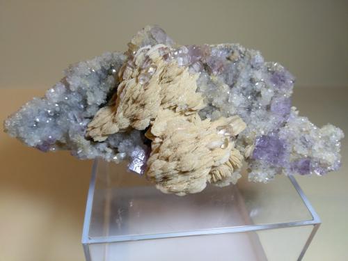 Fluorite, Baryte, Quartz<br />Mina Muscadroxius-Genna Tres Montis, Silius, Provincia Sud Sardegna, Cerdeña/Sardegna, Italia<br />116 x 50 mm<br /> (Author: Sante Celiberti)