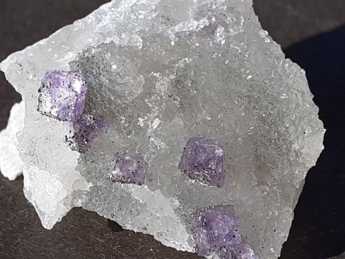 Fluorite, Quartz, Pyrite<br />Túnel Chengnan (obras), Wuyishan, Prefectura Nanping, Provincia Fujian, China<br />3 x 2,5 cm<br /> (Author: Volkmar Stingl)