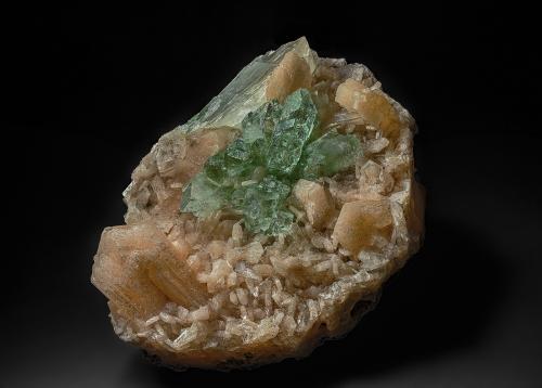 Fluorapophyllite-(K), Stilbite-Ca<br />Distrito Jalgaon, Maharashtra, India<br />12.5 x 10.1 cm<br /> (Author: am mizunaka)