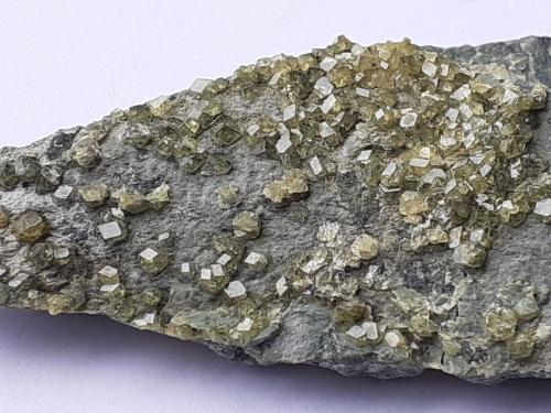 Andradite (variety Demantoide)<br />Cantera Heß, Complejo metamórfico Münchberg, Wurlitz, Oberkotzau, Hof, Oberfranken, Baviera/Bayern, Alemania<br />5 x 2,5 cm<br /> (Author: Volkmar Stingl)