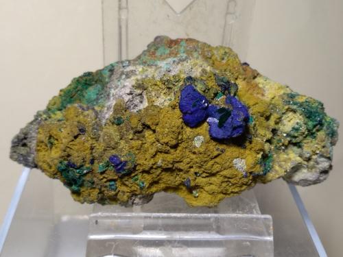 Azurite, Malachite,<br />Minas Kamariza, Agios Konstantinos, Distrito minero Lavrion, Prefectura Attikí (Attica), Grecia<br />84 x 45 mm<br /> (Author: Sante Celiberti)