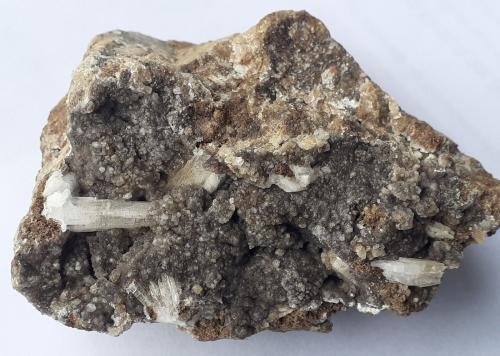 Aragonite, Baryte, Dolomite<br />Depósito de magnesita, Bürglkopf, Hochfilzen, Distrito Kitzbühel, Tirol Norte, Tirol, Austria<br />8 x 6 cm<br /> (Author: Volkmar Stingl)