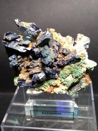 Azurite, Malachite<br />Mina Tsumeb, Tsumeb, Región Otjikoto, Namibia<br />65 x 60 mm<br /> (Author: Sante Celiberti)