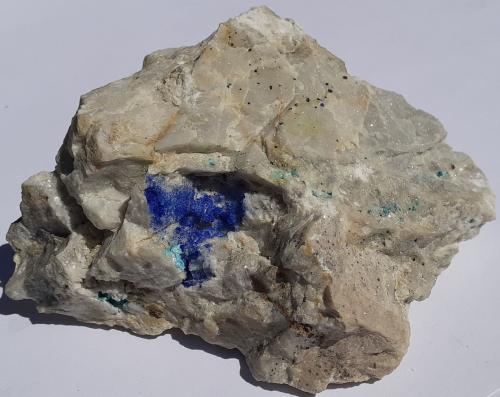 Azurite, Malachite, Dolomite<br />Distrito minero Ringenwechsel, Troi, Distrito Schwaz, Valle Inn, Tirol Norte, Tirol, Austria<br />9 x 7 cm<br /> (Author: Volkmar Stingl)