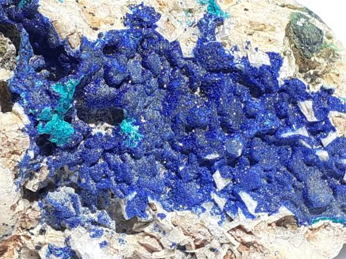 Azurite, Malachite, Dolomite,Tetrahedrite series<br />Distrito minero Ringenwechsel, Troi, Distrito Schwaz, Valle Inn, Tirol Norte, Tirol, Austria<br />7 x 5 cm<br /> (Author: Volkmar Stingl)