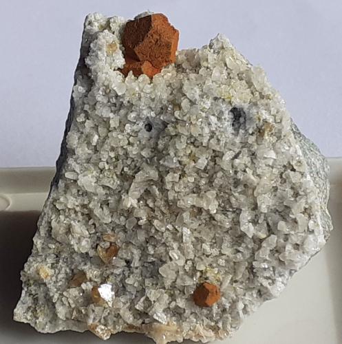 Goethite, Titanite, Albite<br />Paso Ospedalaccio, Sassalbo, Fivizzano, Provincia Massa-Carrara, Toscana, Italia<br />4 x 3,5 cm<br /> (Author: Volkmar Stingl)