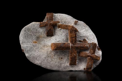 Staurolite<br />Pestsovye Keivy, Montes Keivy, Península Kola, Murmanskaja Oblast, Región Norte, Rusia<br />8 x 5.5 x 2 cm / main crystal: 3.7 cm.<br /> (Author: MIM Museum)