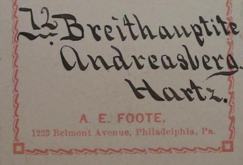 Albert Edward Foote label (Author: Andreas Gerstenberg)