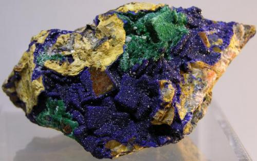 Azurite and Malachite on Fluorite Sidi Ayed Midelt Morocco

Size: 9 x 5.3 x 4 cm
Weight: 206 g (Author: Gordian)