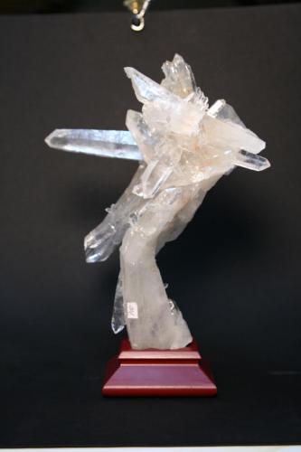 Quartz group from Virginopolis, Minas Gerais, Brazil.  It stands 26 cm tall and the base was made by my good friend Vic Rzonca. (Author: John S. White)