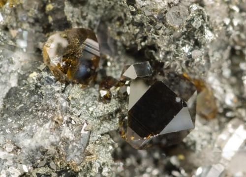 Segnitite on Quartz
Tsumeb, Namibia
Specimen size: Cabinet

Specimen: William Pinch Collection
Photo: Jeff Scovil & The RRUFF Project (Author: Pinch Bill)